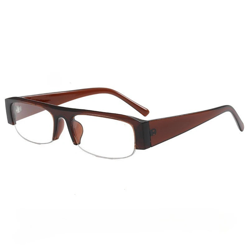 Lunettes de Soleil Rectangulaires Vintage – Verres Dégradés, Demi-Monture Unisexe UV400
