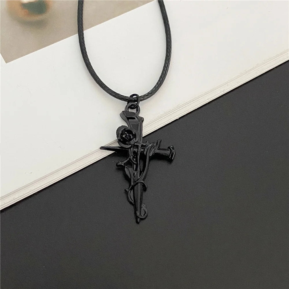 collier chaînes corde en cuir PU-STYLE tendance
