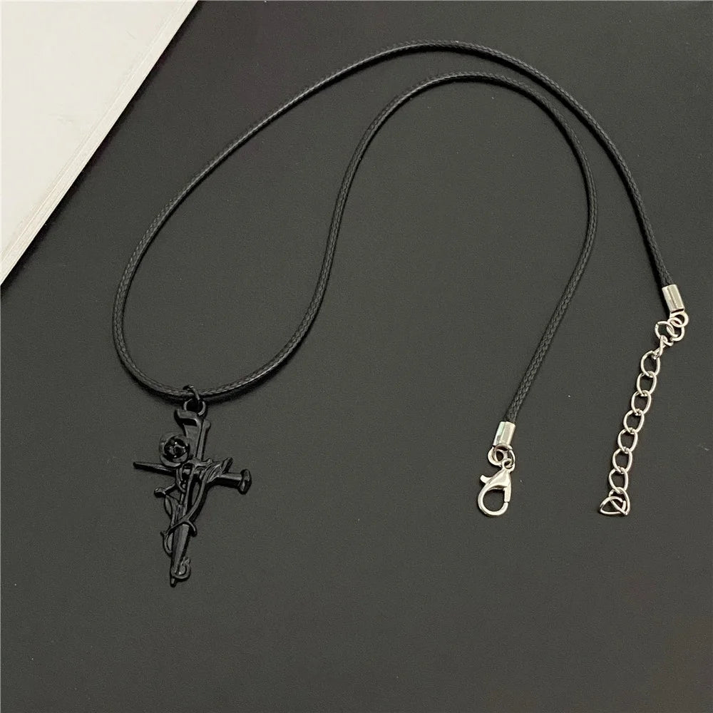 collier chaînes corde en cuir PU-STYLE tendance