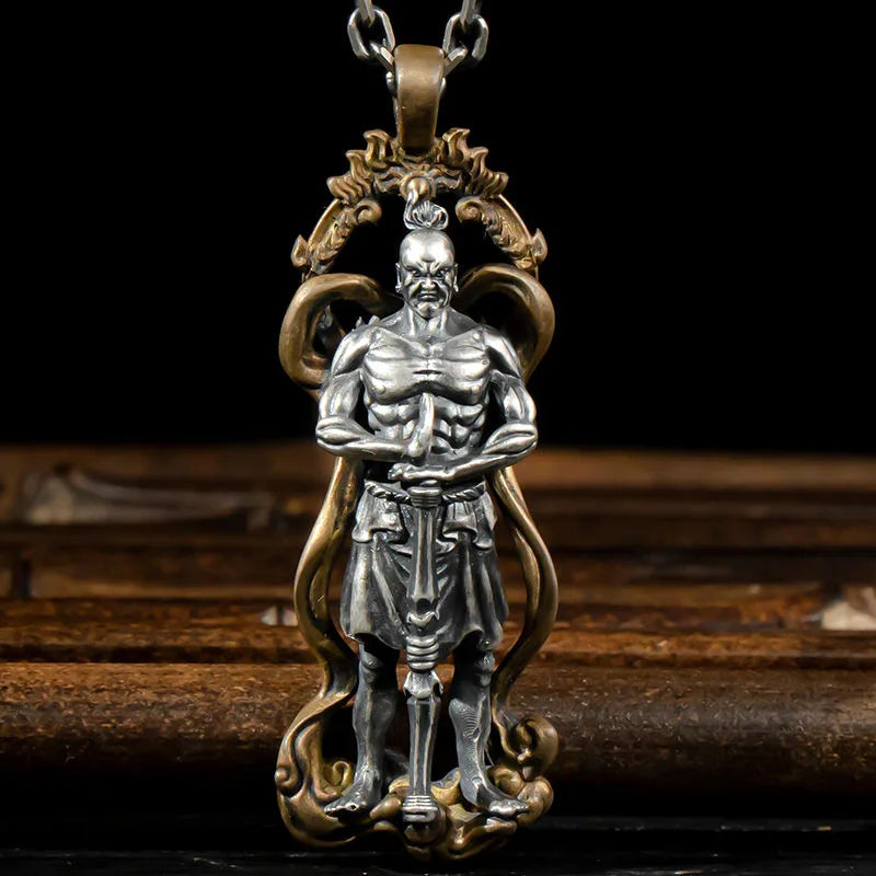 chaînes pendentif guerrier chinoise antique -bijou traditionelle