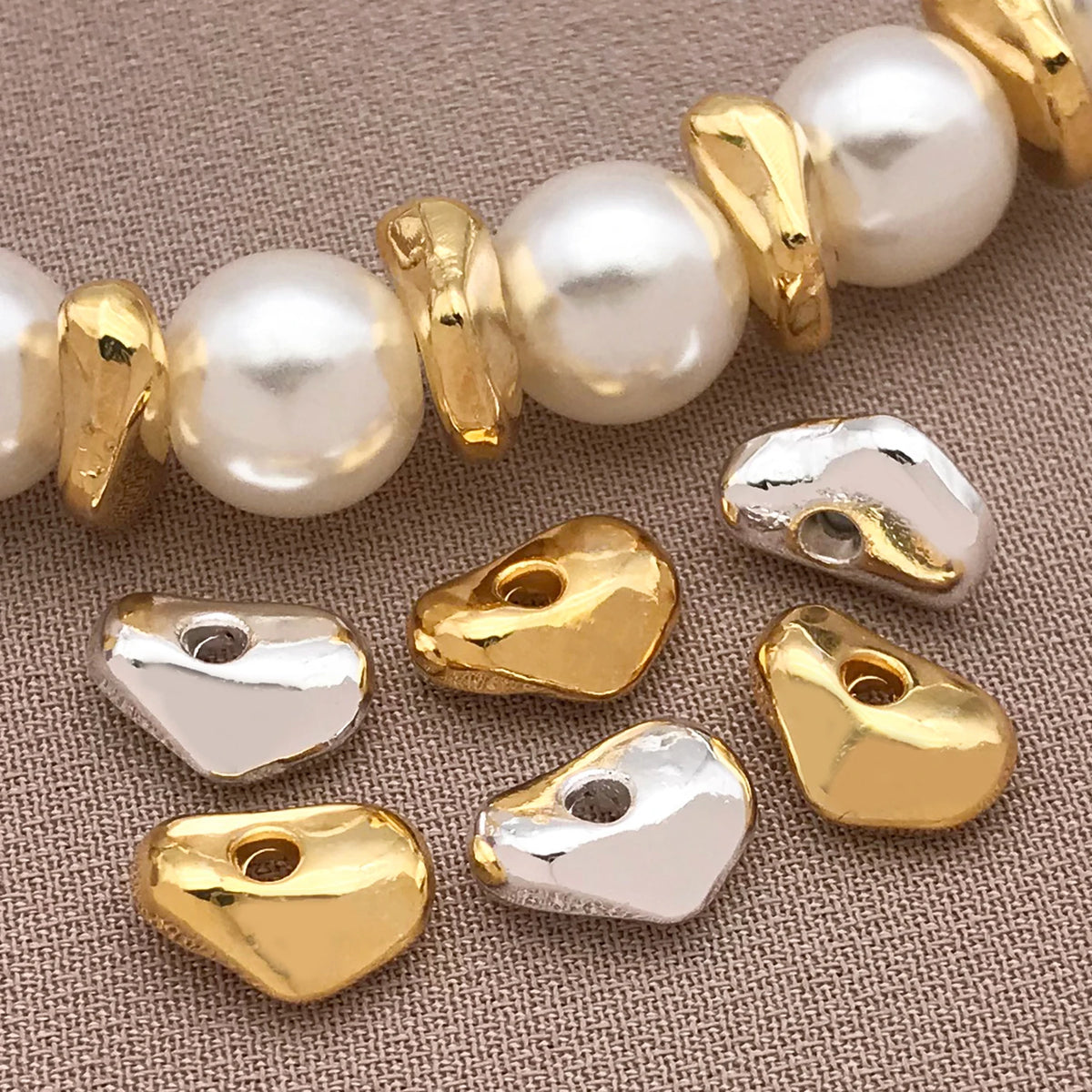 Mixed 5/10pcs 18K Copper Plated Real Golden Thick Silvery Irregular