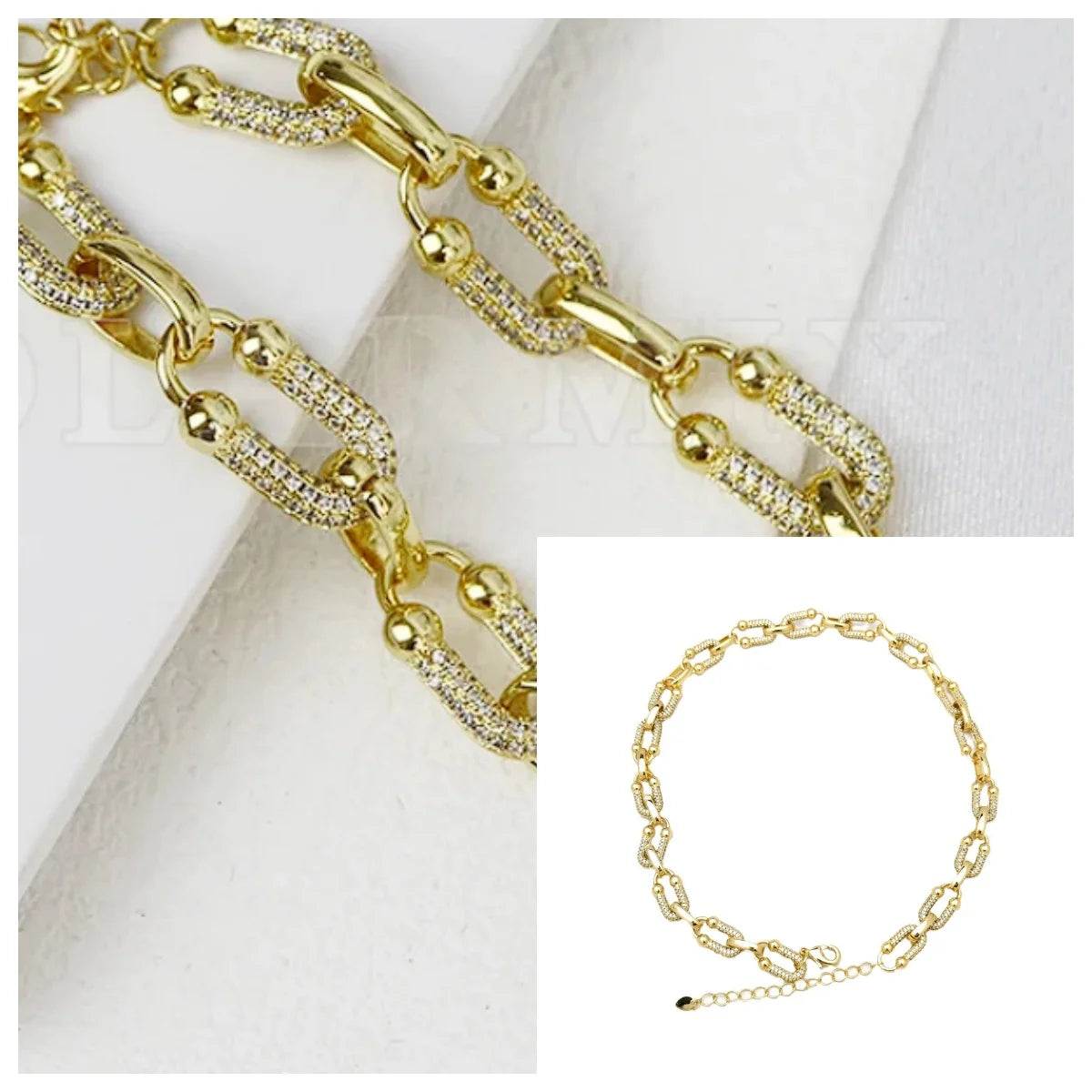 Collier & Bracelet Chaîne Figaro Plaqué Or 18 Carats — Style Classique & Intemporel