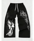 Pantalon Large Y2K – Imprimé Ange Gothic