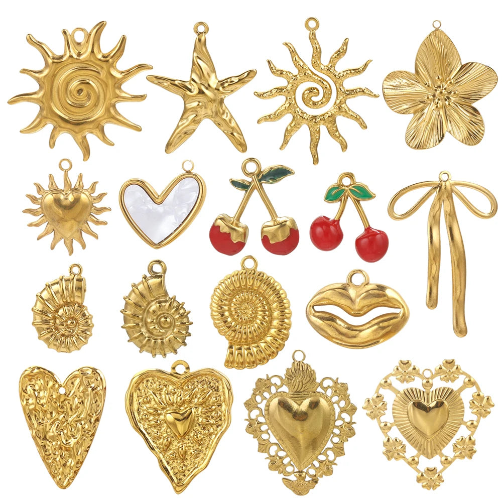Charms Acier Inoxydable Doré & Argenté – Pendentifs DIY Bijoux Collier Boucles d’Oreilles (Lot de 5)