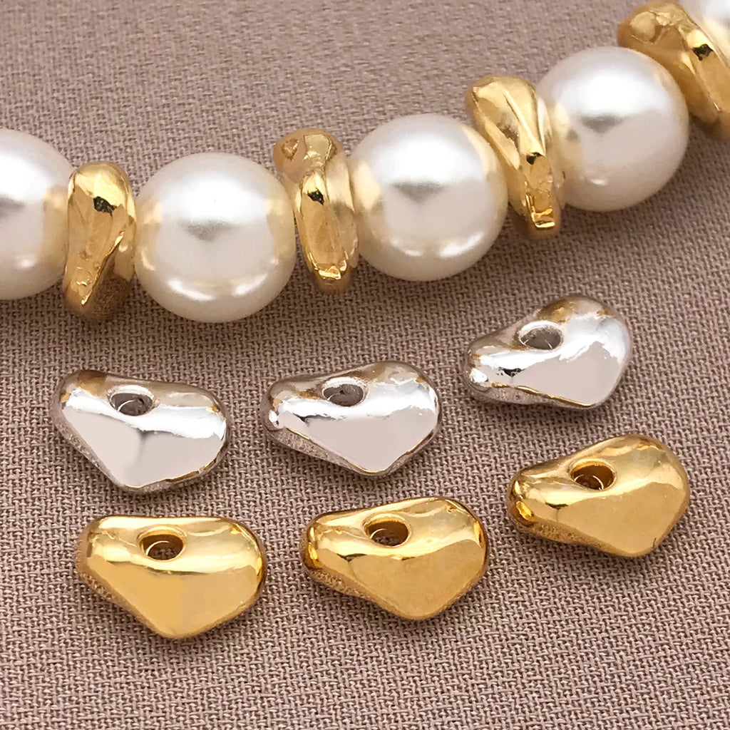 Mixed 5/10pcs 18K Copper Plated Real Golden Thick Silvery Irregular