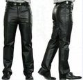 Pantalon Simili Cuir Noir Homme – Coupe Droite, Style Biker & Business