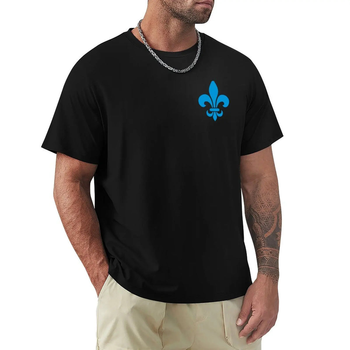 T-Shirt Fleur de Lys – Style Québec France Royal | Noir & Blanc