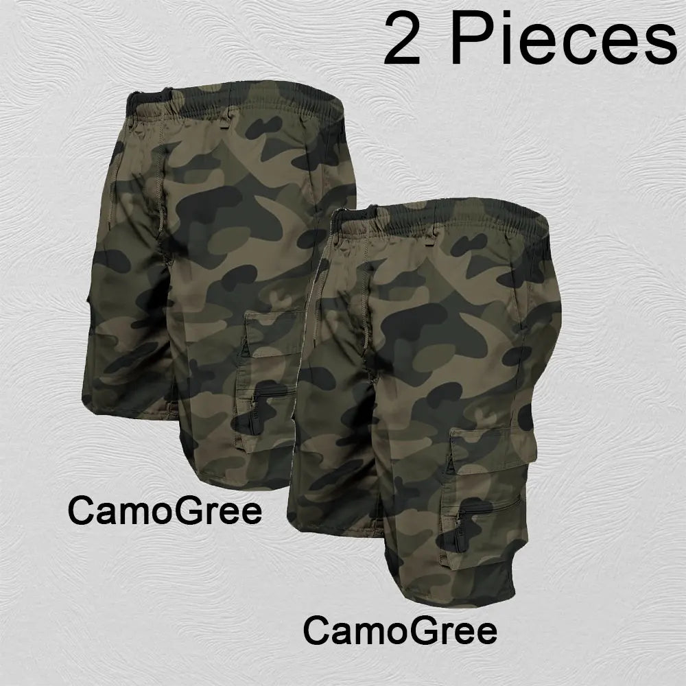 Short Cargo Homme – Grande Poche Sport Décontracté Grande Taille