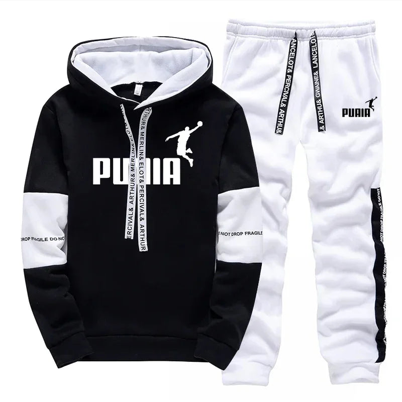 Survêtement Homme Imprimé – Hoodie & Pantalon Jogging Sport Casual