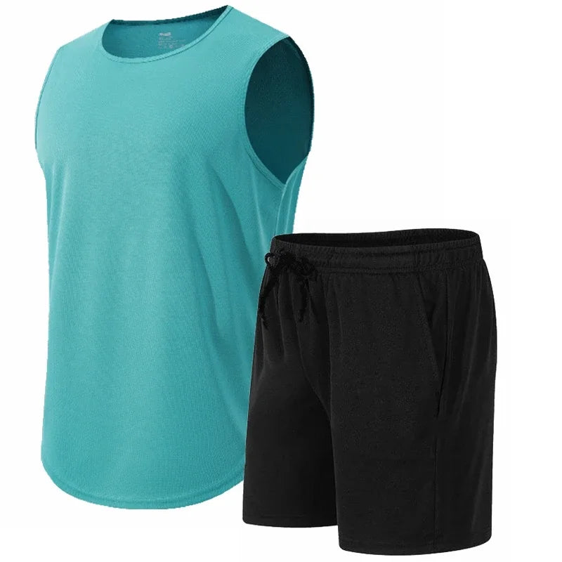 Ensemble Sport Homme – Tank Top Sans Manches Séchage Rapide & Running Été