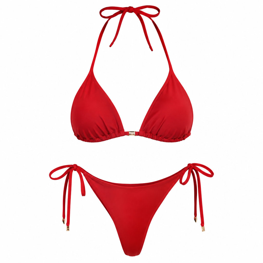 Bikini 2 pièces femme style coréen rouge sensuel et chic