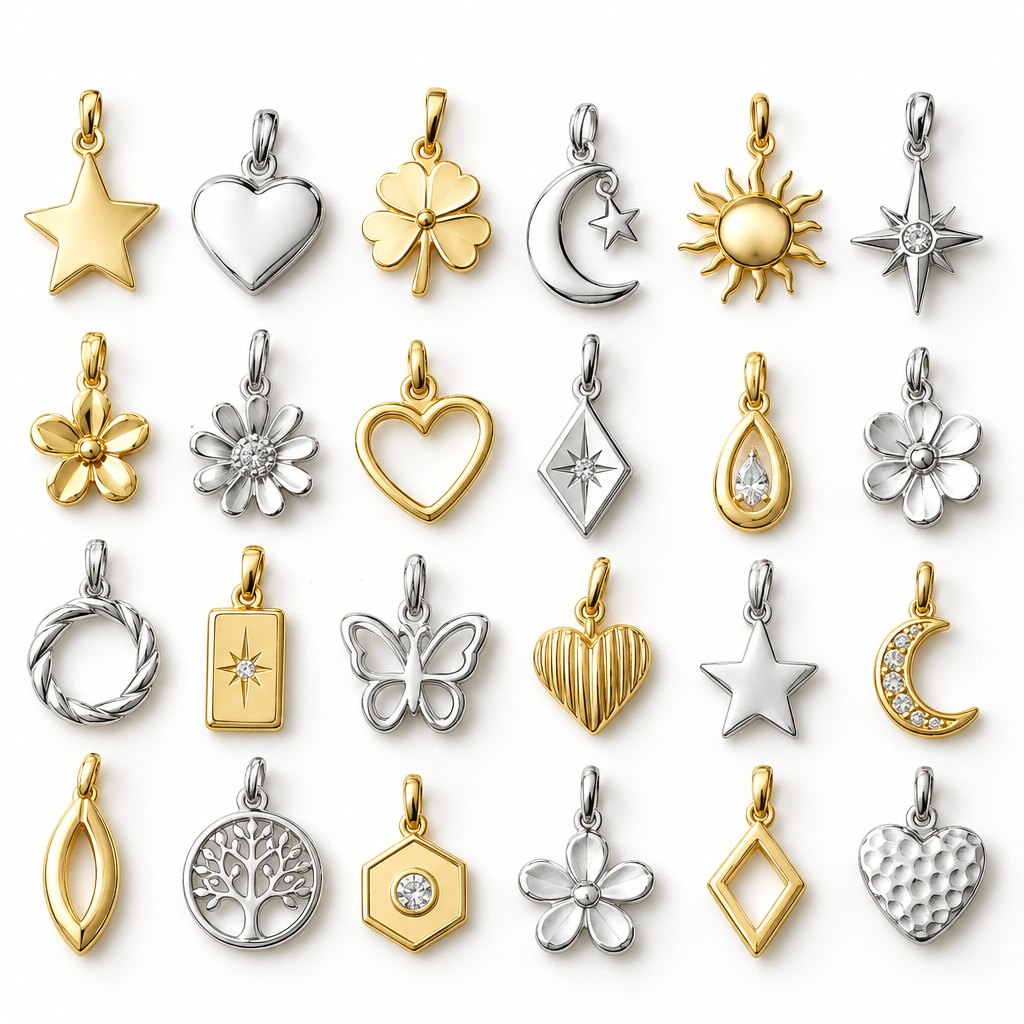 Charms acier inoxydable doré et argenté pendentifs DIY bijoux collier boucles d'oreilles
