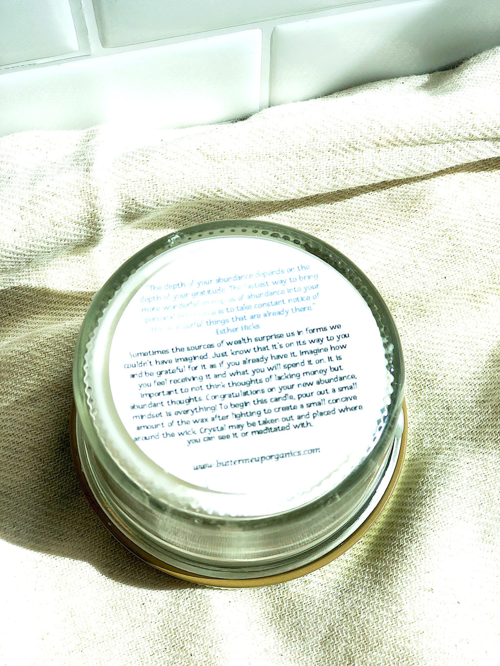 Bougie Rituelle Abondance – Cire de Soja Coulée Main & Cristal Citrine