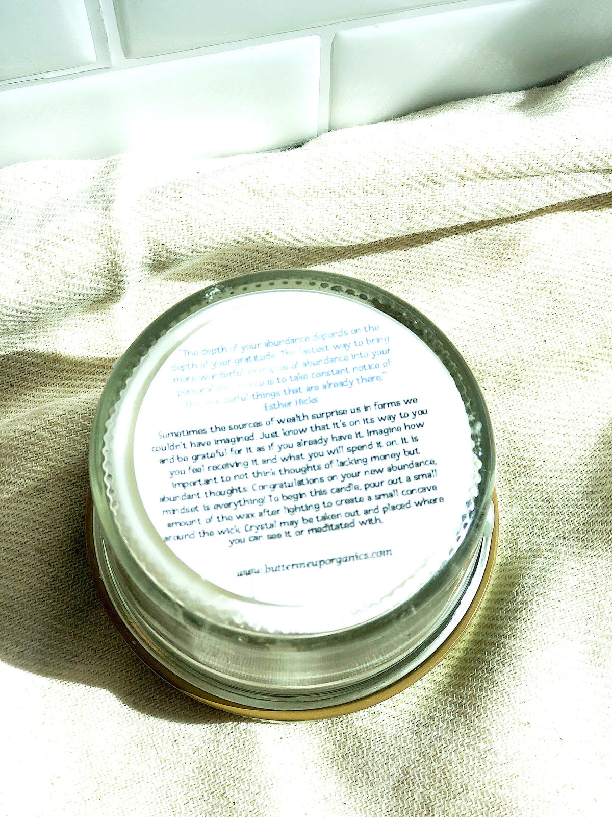 Bougie Rituelle Abondance – Cire de Soja Coulée Main & Cristal Citrine