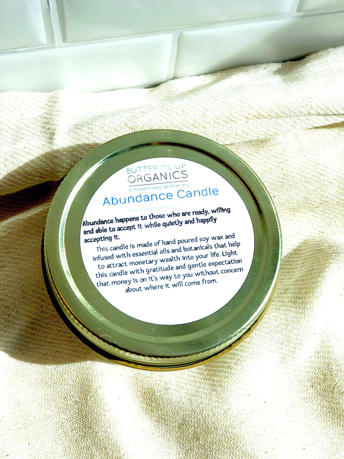 Bougie Rituelle Abondance – Cire de Soja Coulée Main & Cristal Citrine