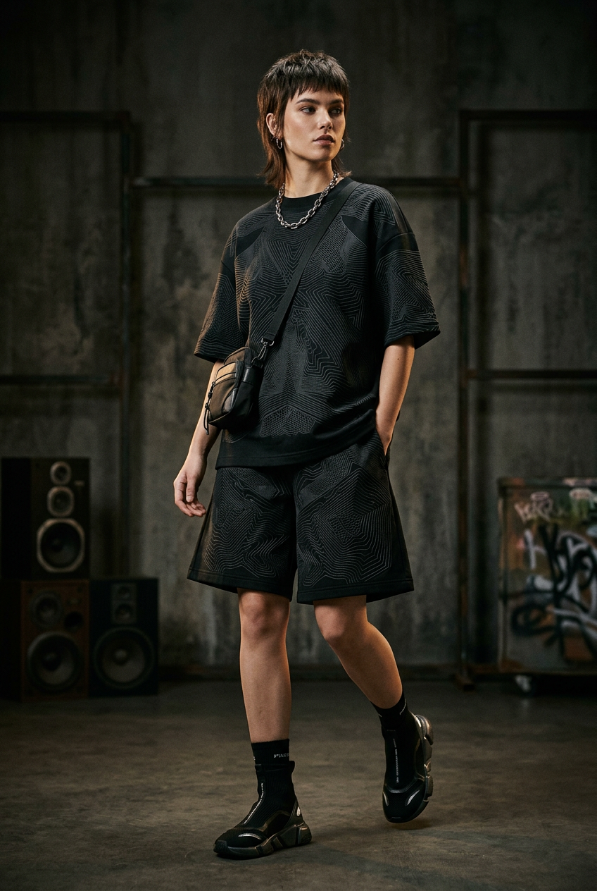 Ensemble T-shirt & Short 3D Print Streetwear Été