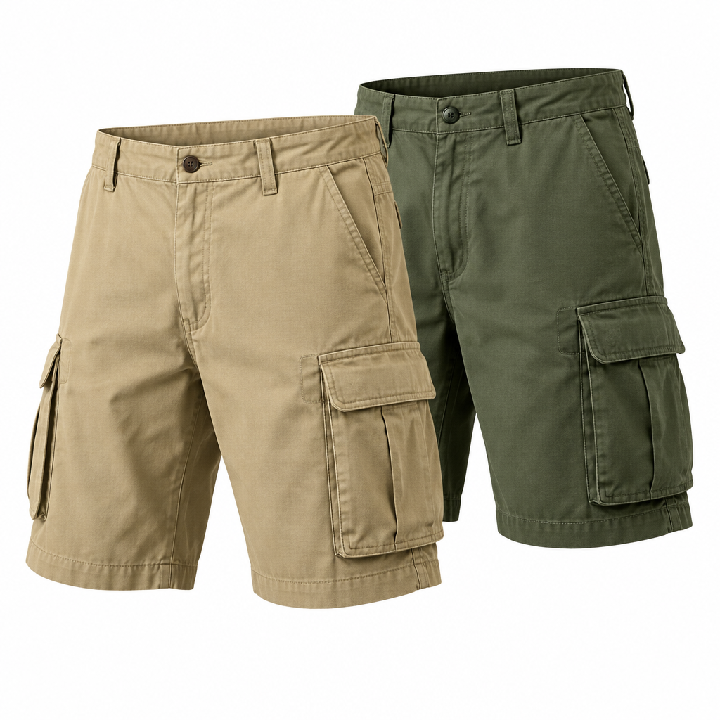 Short cargo homme grandes poches sport décontracté kaki vert armée