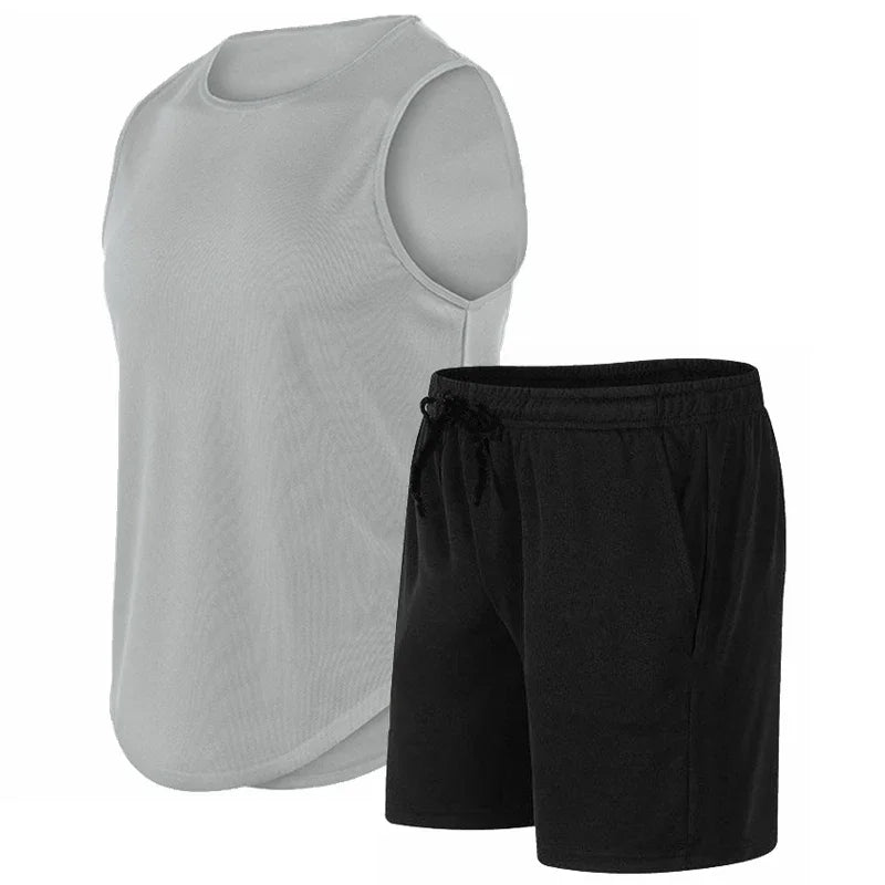 Ensemble Sport Homme – Tank Top Sans Manches Séchage Rapide & Running Été