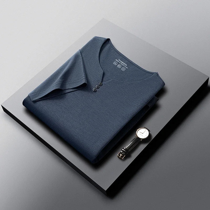 Mens Henley Neck T Shirts Short Sleeve Casual Soft Breathable Comfortable Fashion Tops for Men Daily Wear Summer Streetwear