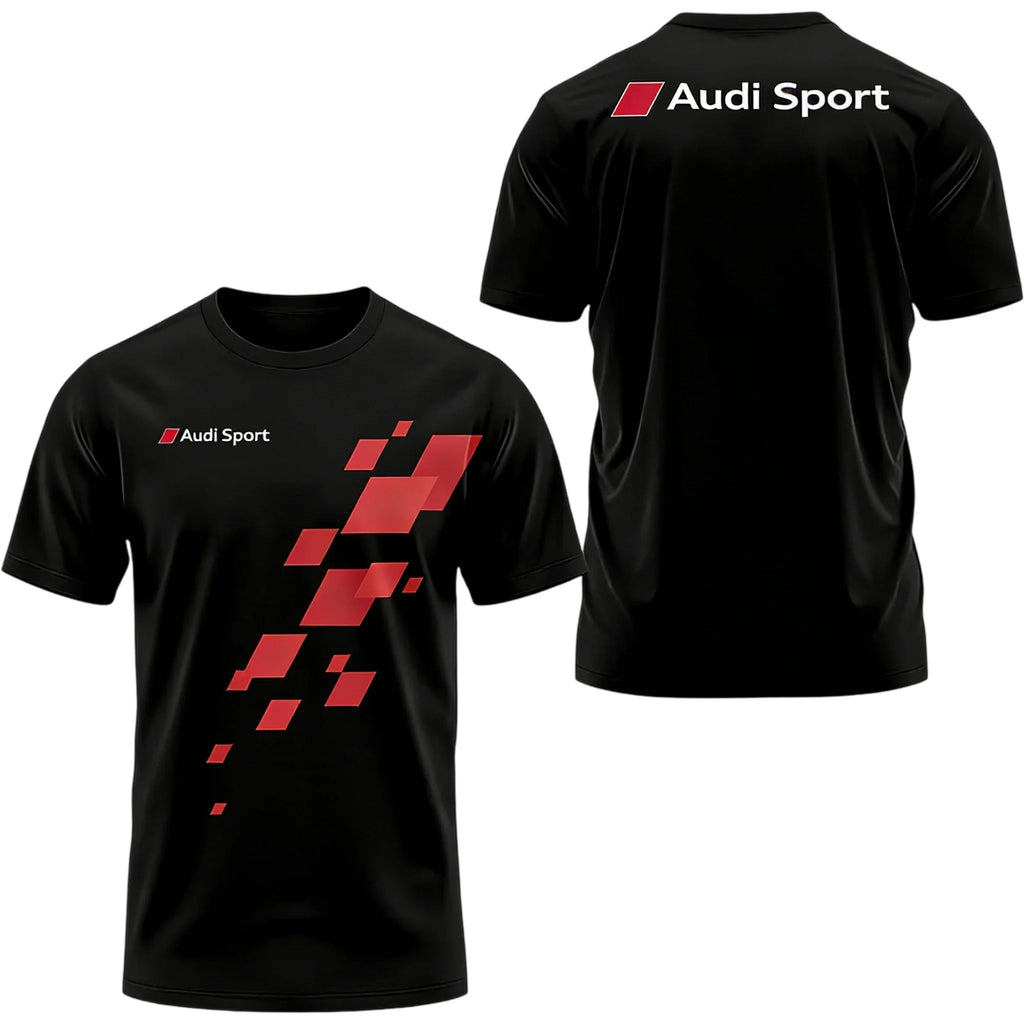 Men's Summer 2026 Best-Selling Audi Logo 3D Printed T-Shirt Comfortable Moisture-Wicking Quick-Drying Short-Sleeved Trendy Top