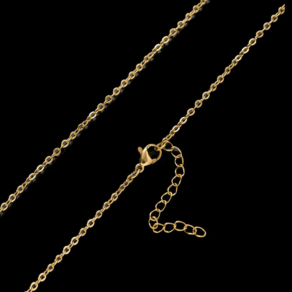 Lot de 10 Chaînes Maille Cable Acier Inoxydable – 45+5cm, Or & Argent – Collier DIY Femme & Homme