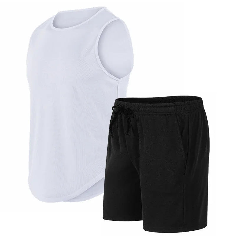 Ensemble Sport Homme – Tank Top Sans Manches Séchage Rapide & Running Été