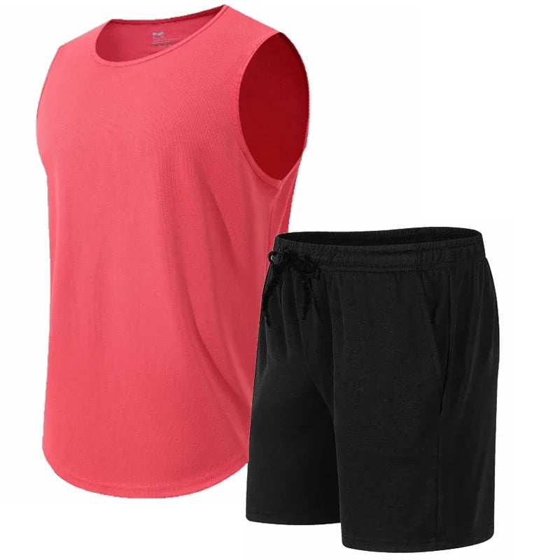 Ensemble Sport Homme – Tank Top Sans Manches Séchage Rapide & Running Été