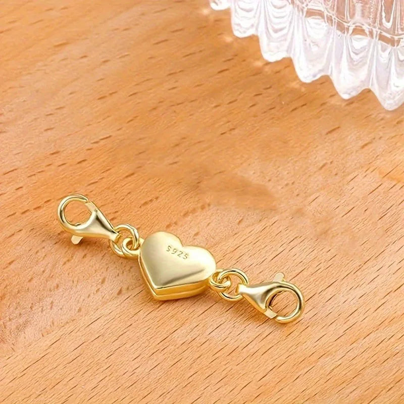 Fermoir Magnétique Cœur – Connecteur Bijou Double Chaîne