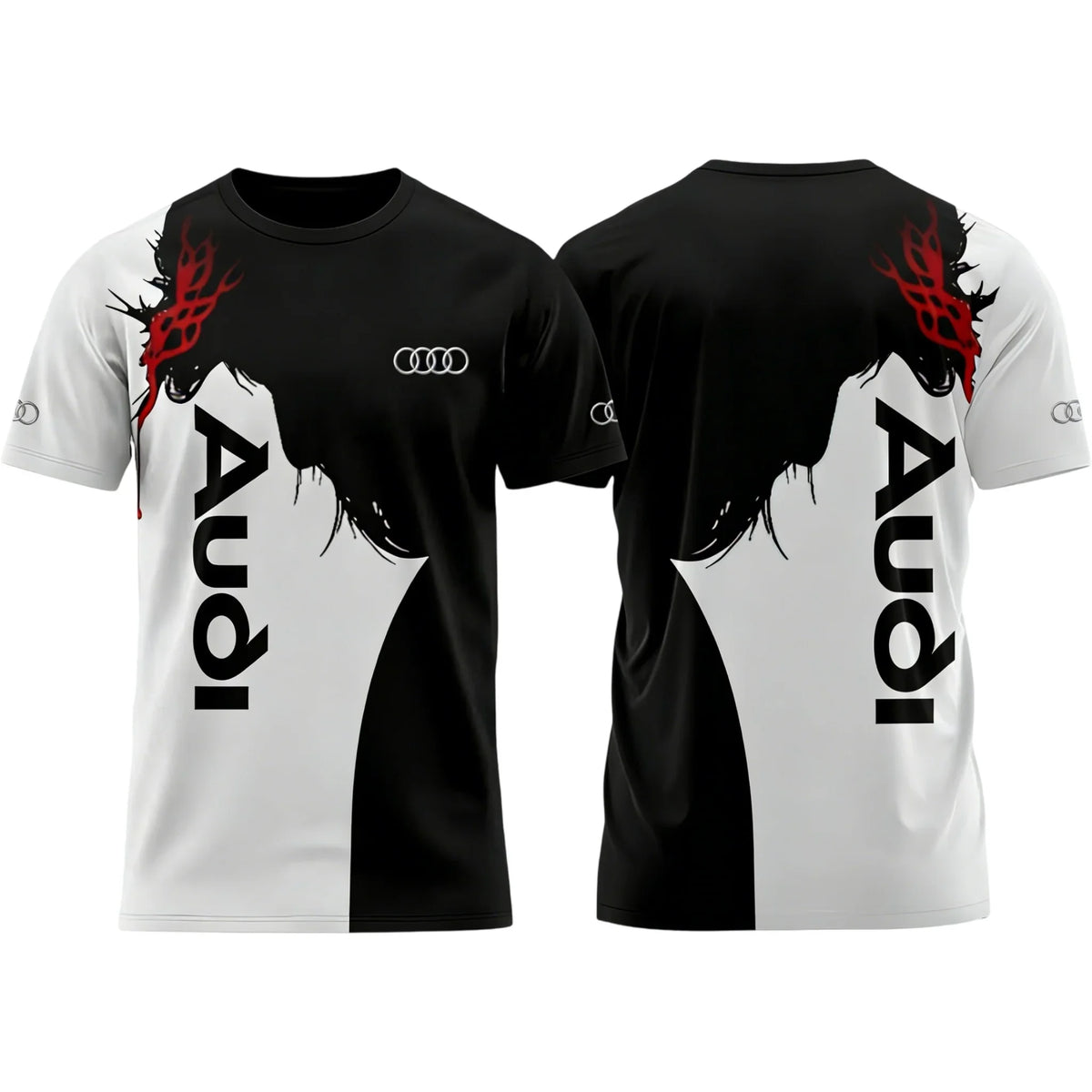 Men's Summer 2026 Best-Selling Audi Logo 3D Printed T-Shirt Comfortable Moisture-Wicking Quick-Drying Short-Sleeved Trendy Top
