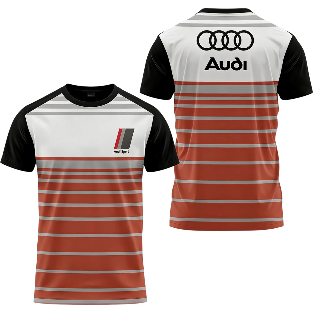 Men's Summer 2026 Best-Selling Audi Logo 3D Printed T-Shirt Comfortable Moisture-Wicking Quick-Drying Short-Sleeved Trendy Top